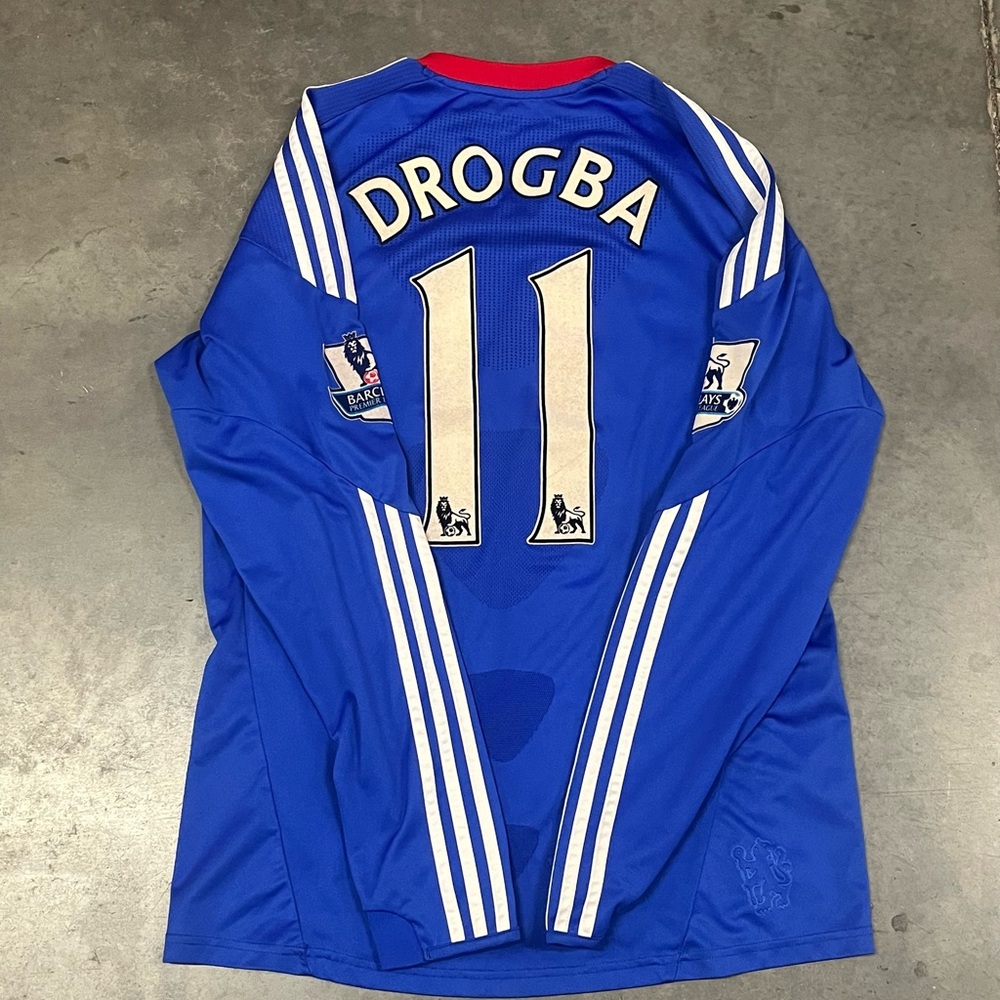 Chelsea 2010-11 Didier Drogba Adidas Long Sleeve Jersey